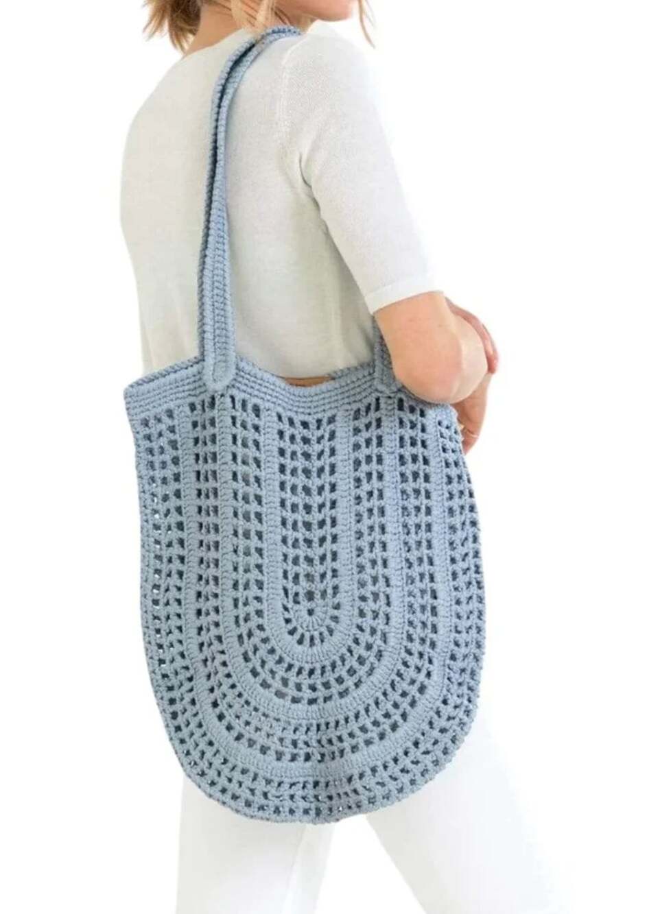 MerSea Souk Crochet Tote Light Blue